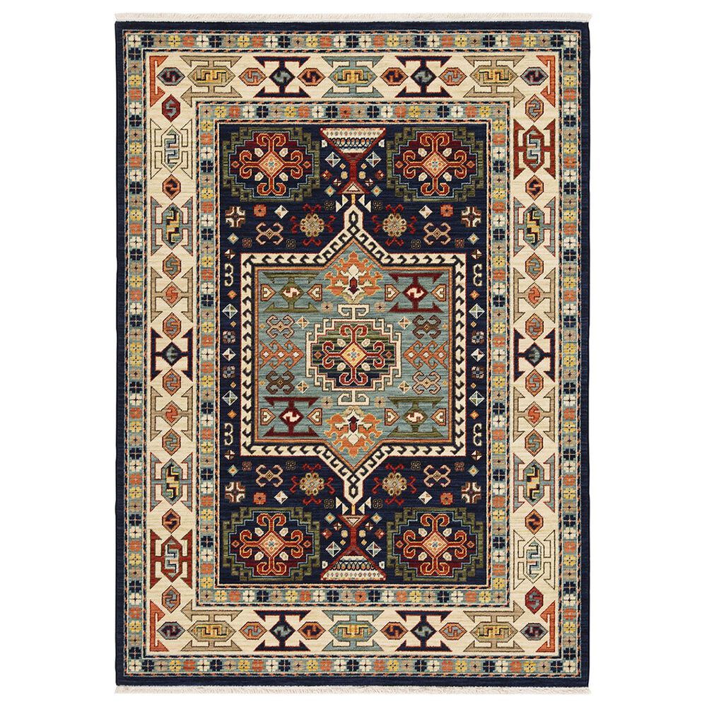 Oriental Weavers Lilihan Medallion 041H6 7"10" x 10"10" Blue Area Rug, , large