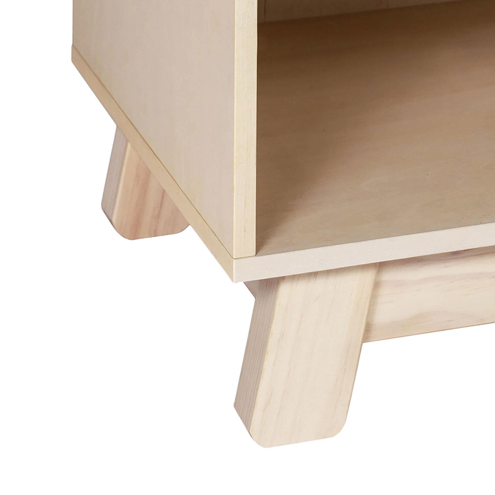 Babyletto Hudson 1 Drawer Nightstand with USB Port in Washed Natural and White NFM