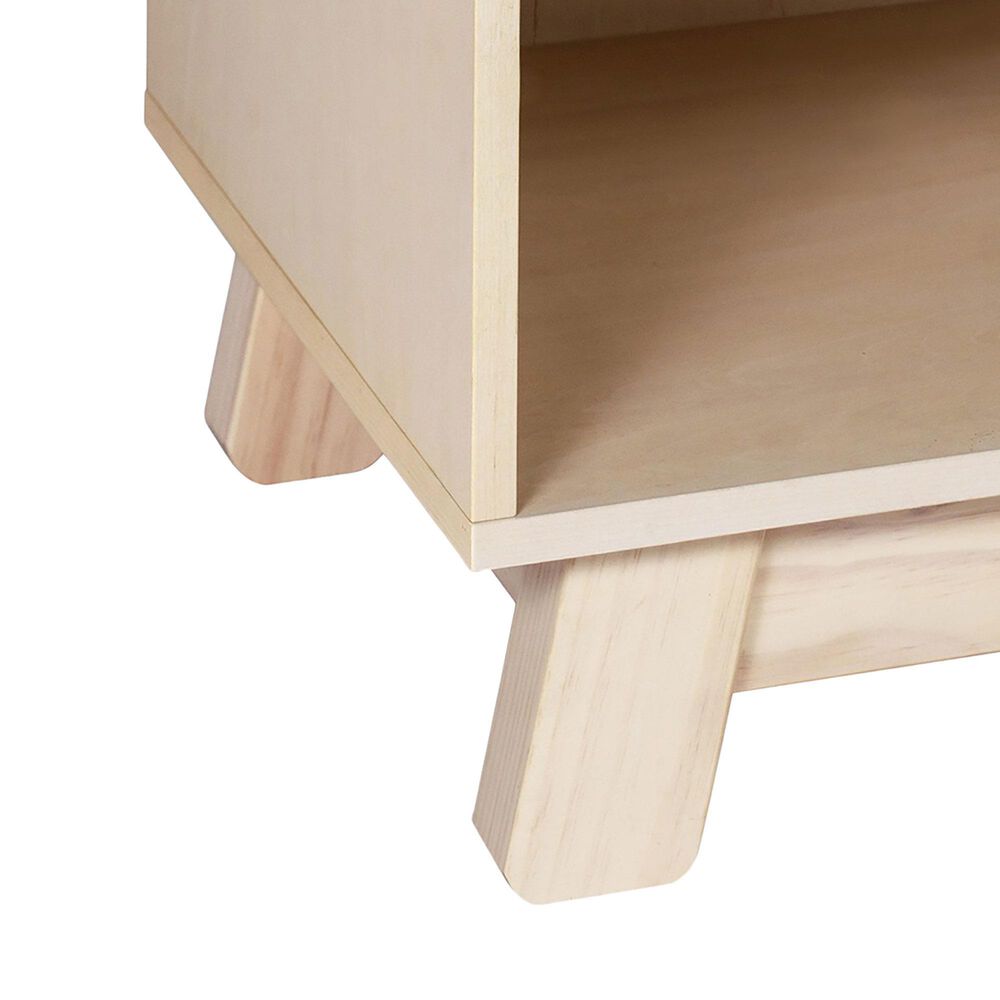 Babyletto Hudson 1 Drawer Nightstand with USB Port in Washed Natural and White, , large