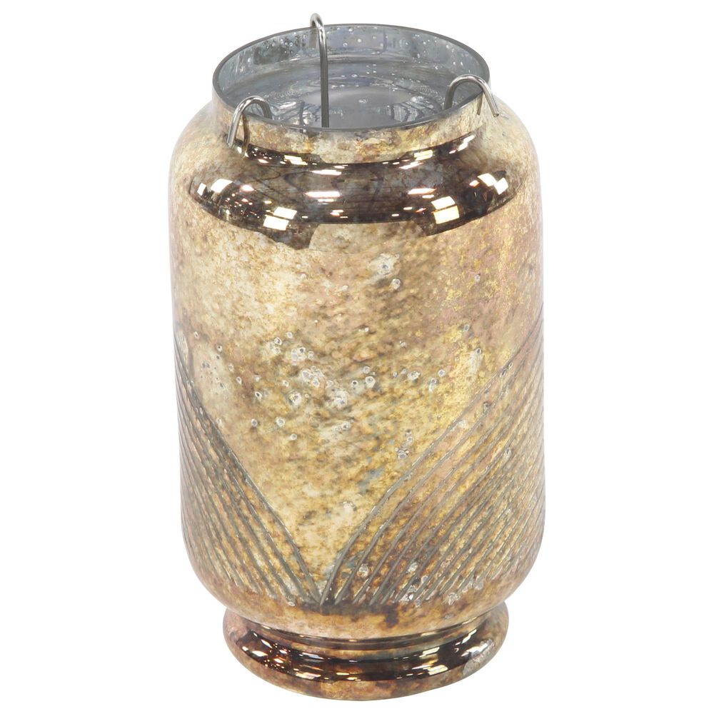 Maple and Jade 13" Rustic Glass Candle Holder in Copper, , large