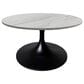 Leisuremod Verve 27" Coffee Table with Resin Top in Black and White Marble, , large