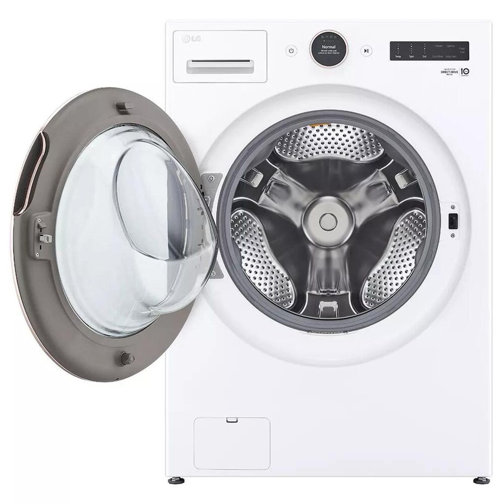 LG Front Load Washer and Electric Dryer with Pedestal in White, , large