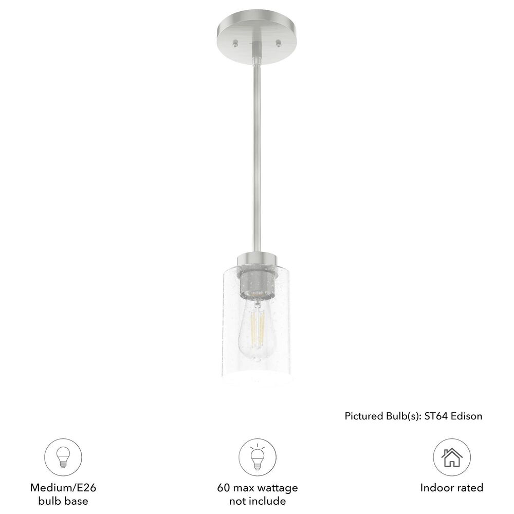 Hunter Hartland 1-Light Mini Pendant in Brushed Nickel, , large