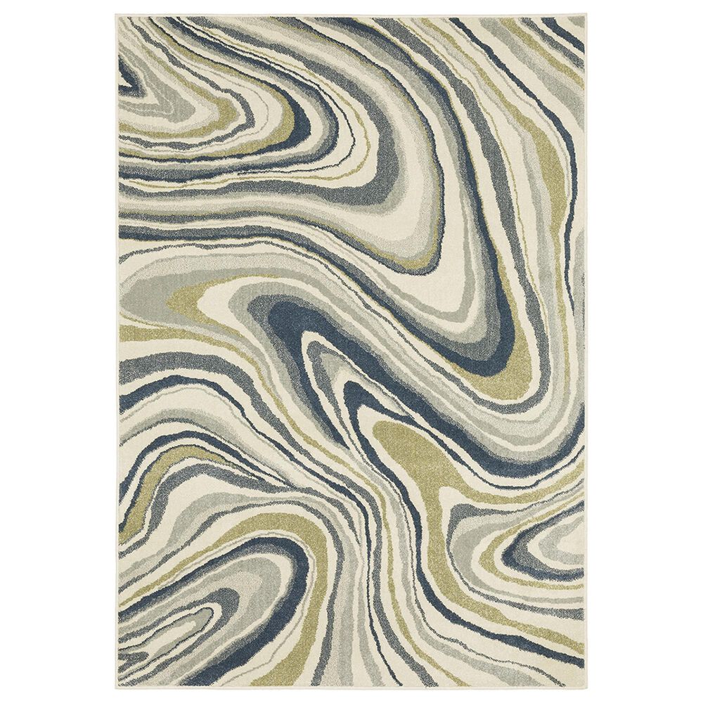 Oriental Weavers Branson 9"10" x 12"10" Ivory and Blue Area Rug, , large