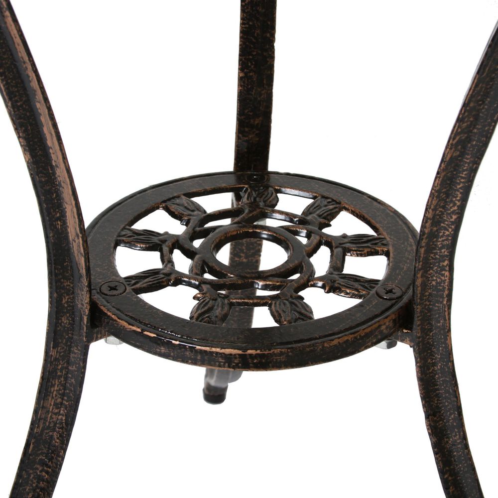 Hearth and Haven Nassau 3-Piece Bistro Set in Copper, , large