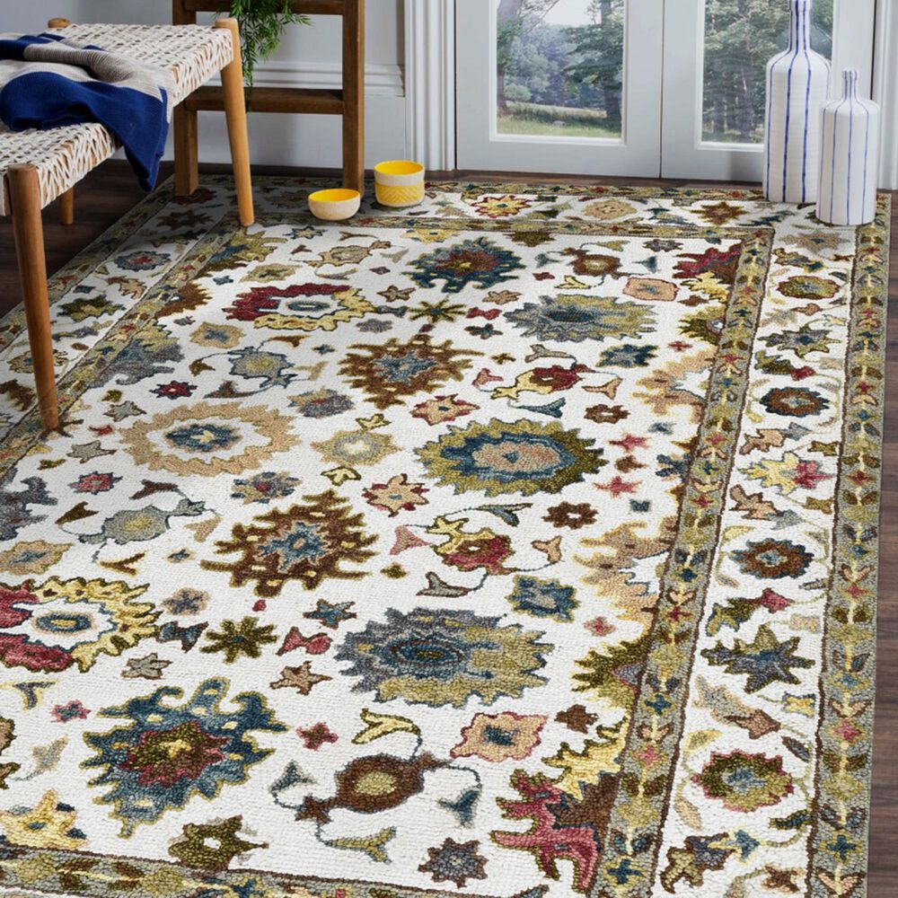 Amer Rugs Jackson JAC-1 Ivory 5' x 7'6" Area Rug, , large