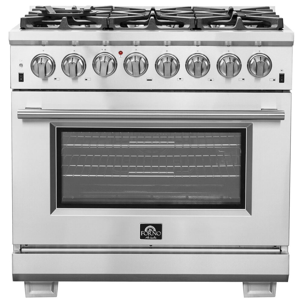 Forno Capriasca 36" Freestanding Dual Fuel Range in Stainless Steel, , large