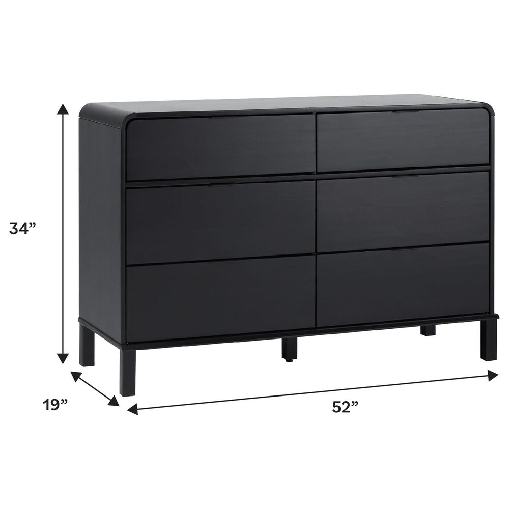 Walker Edison Elias 6-Drawer Dresser in Black, , large