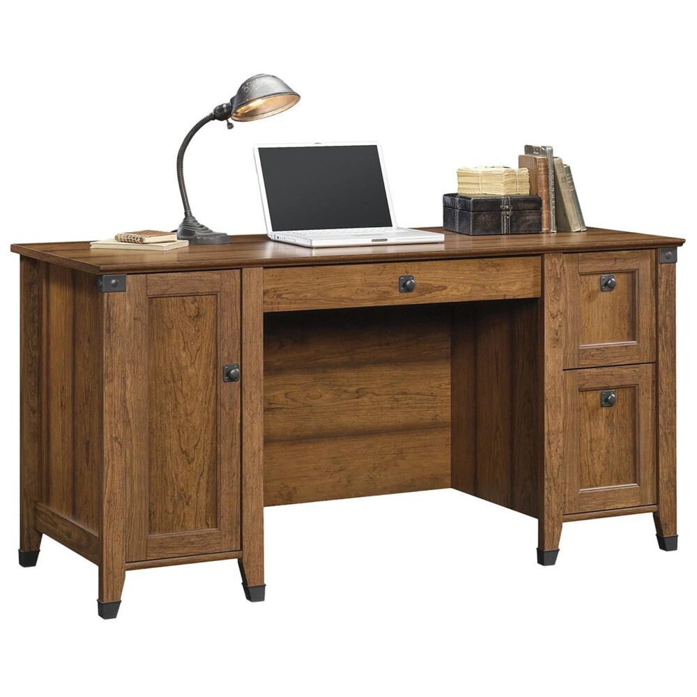 Sauder Carson Forge Computer Desk in Washington Cherry, , large