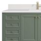 James Martin Vanities Chicago 60" Single Bathroom Vanity in Smokey Celadon with Single Hole 3 cm White Zeus Quartz Top and Rectangular Sink, , large