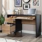 Sauder Acadia Way Single Pedestal Desk in Raven Oak, , large