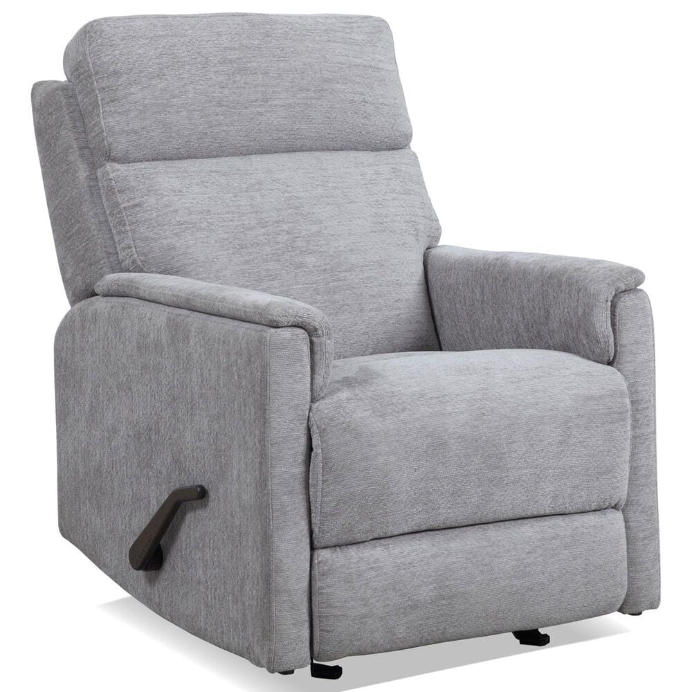 Flexsteel Compact Manual Gliding Recliner in Moon Gray, , large