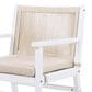 Hearth and Haven Outdoor Dining Chair with Rope Design Back and White Frame in Beige (Set of 2), , large