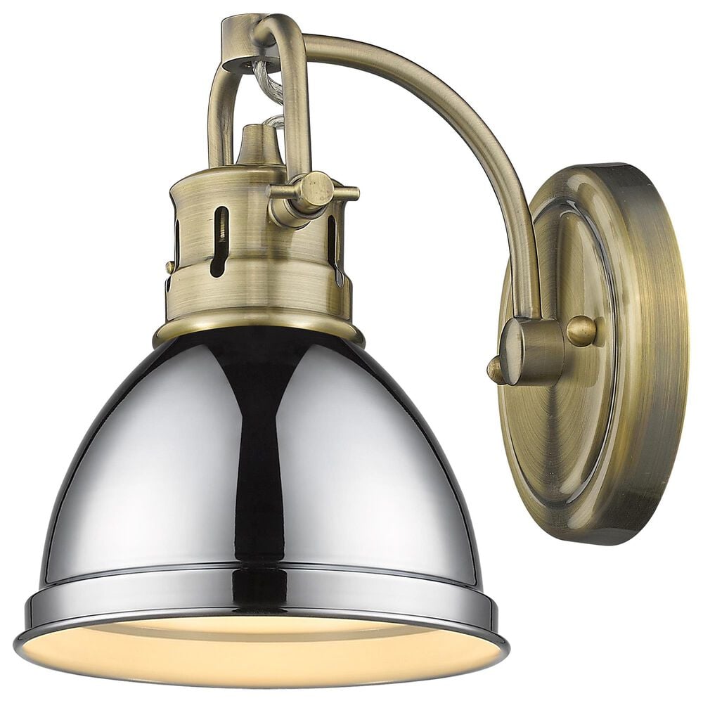Golden Lighting Duncan 1-Light Bath Vanity in Aged Brass and Chrome, , large