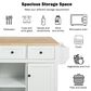 HOMLUX 53" Kitchen Island with Drop-Leaf in White, , large