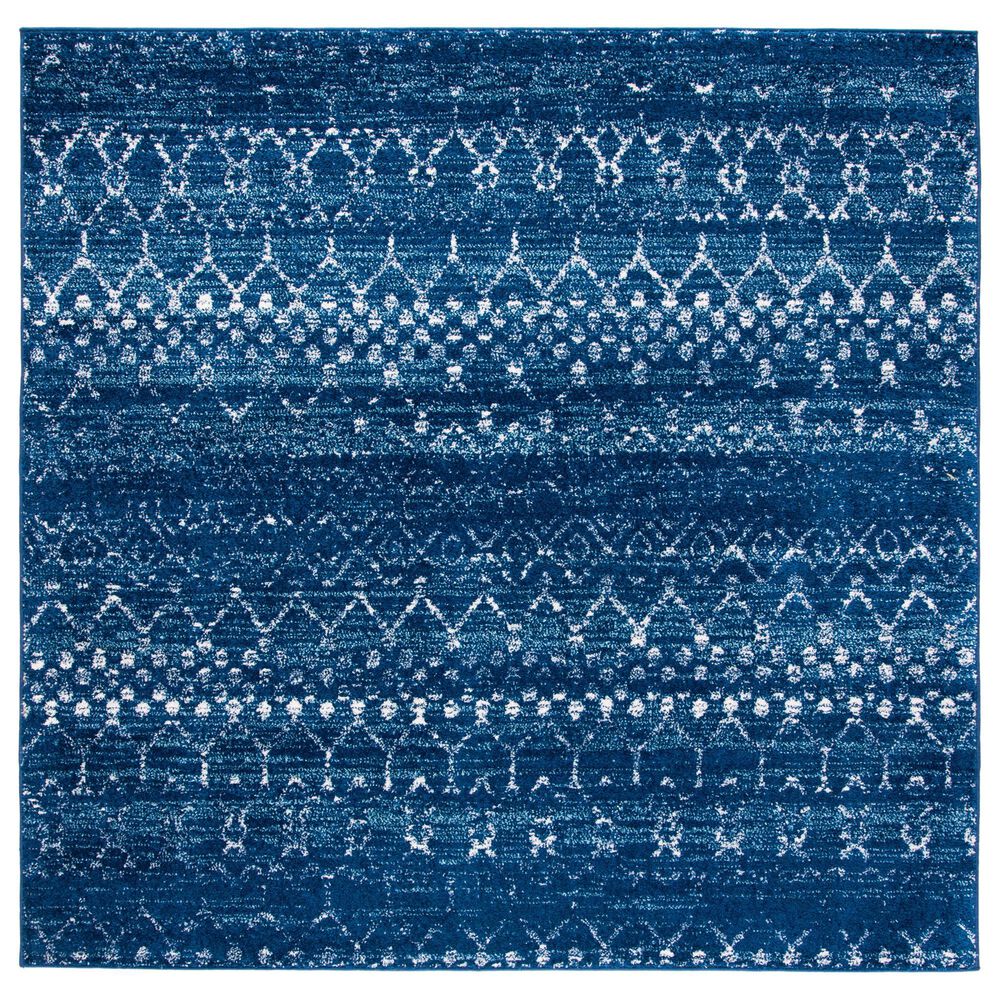 Safavieh Tulum 6"7" Square Blue and Ivory Area Rug, , large