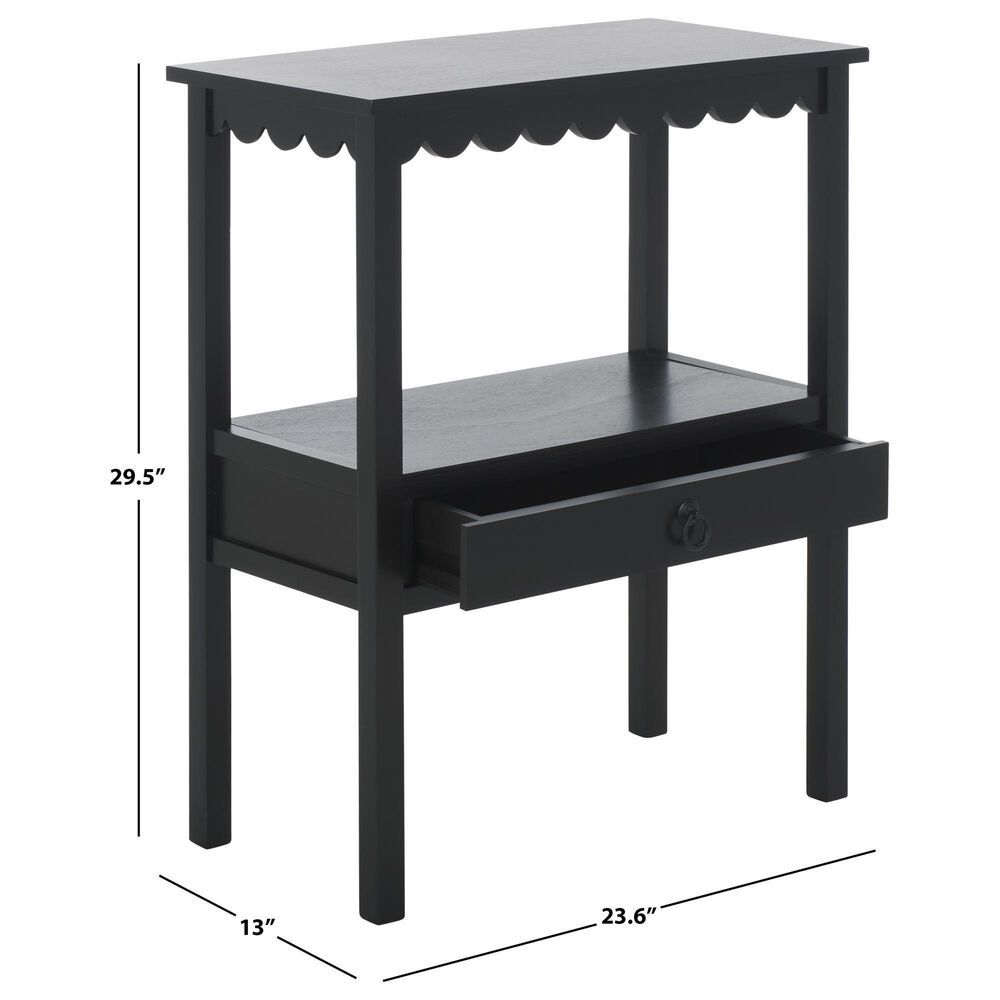 Safavieh Haven Low Drawer End Table in Matte Black, , large
