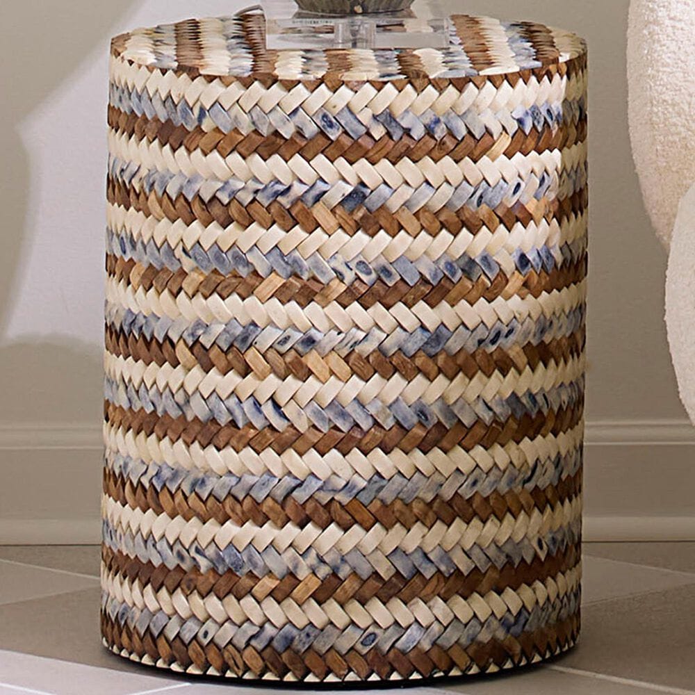 Jamie Young Penhurst Side Table in Blue, White and Natural, , large