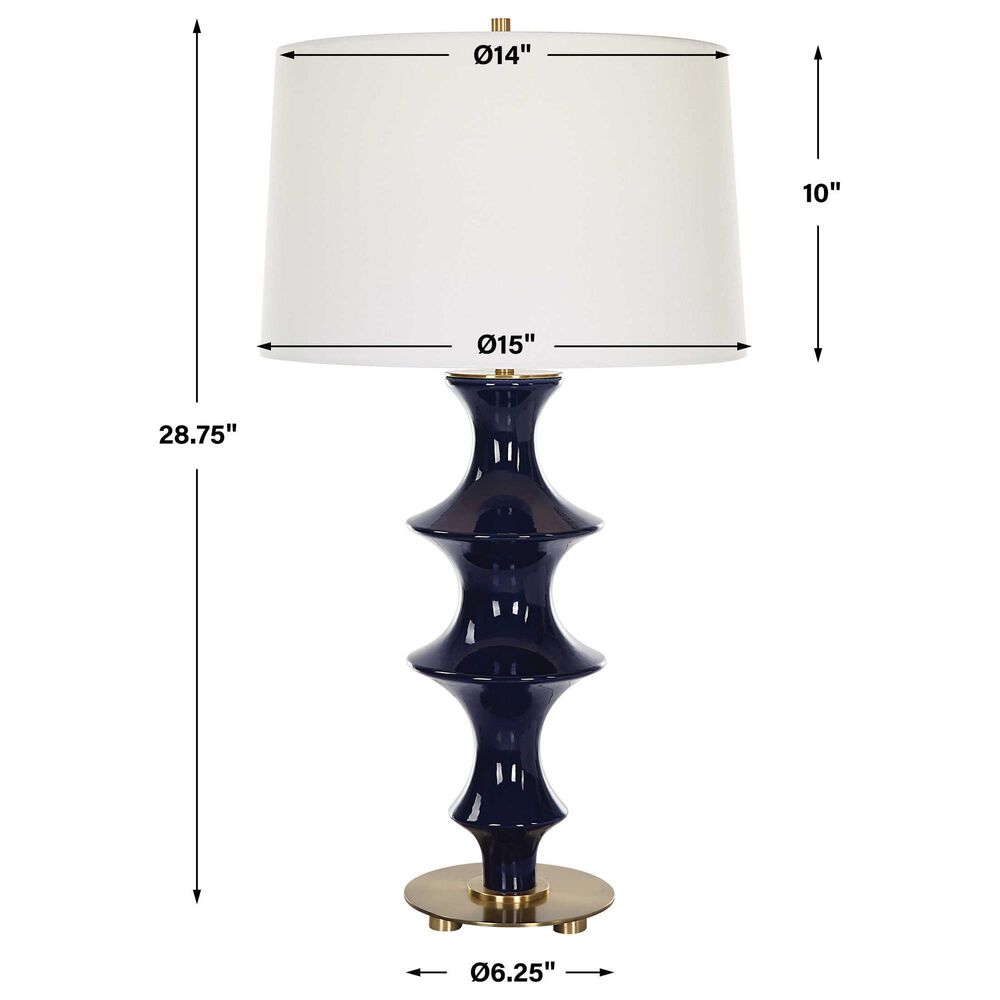 Uttermost Coil Table Lamp in Cobalt and Antique Brass, , large