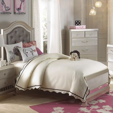 Samuel Lawrence Lil Diva Twin Upholstered Bed in Silver, , large