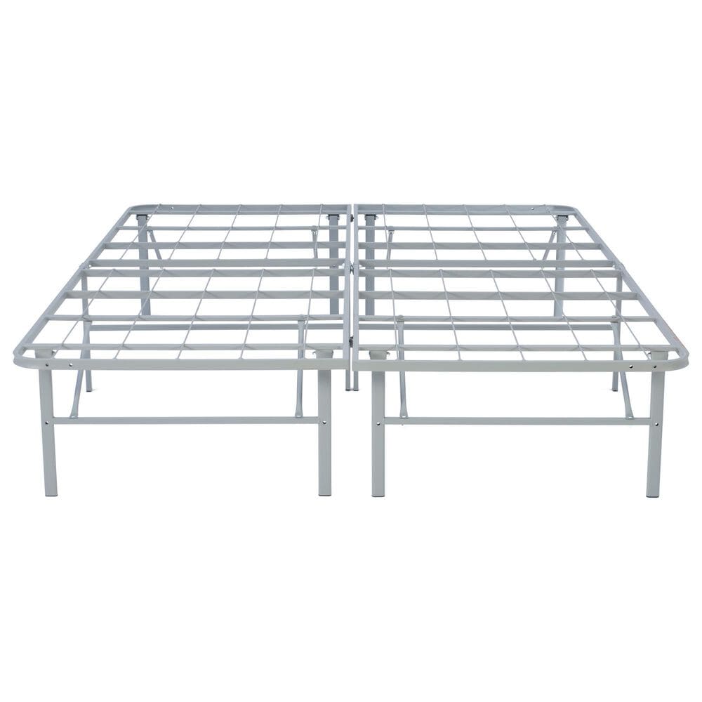 Linon Home Decor Franson Queen Folding Platform Bed Frame in Dark Pewter, , large