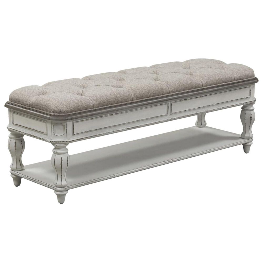 Belle Furnishings Magnolia Manor Bed Bench in Antique White, , large