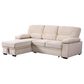 HOMLUX 97.5"W Velvet Sleeper Sectional Sofa with Reversible Storage Chaise, in Beige, , large