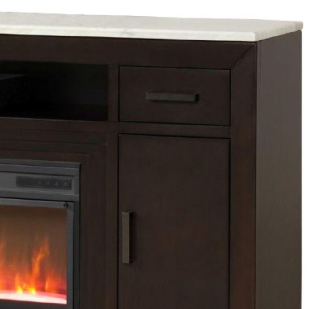 A Plus International Avalon 84&quot; Fireplace TV Stand in Chestnut and White, , large
