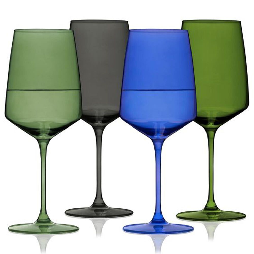True Brands Reserve Nouveau Crystal Wine Glasses in Seaside &#40;Set of 4&#41;, , large