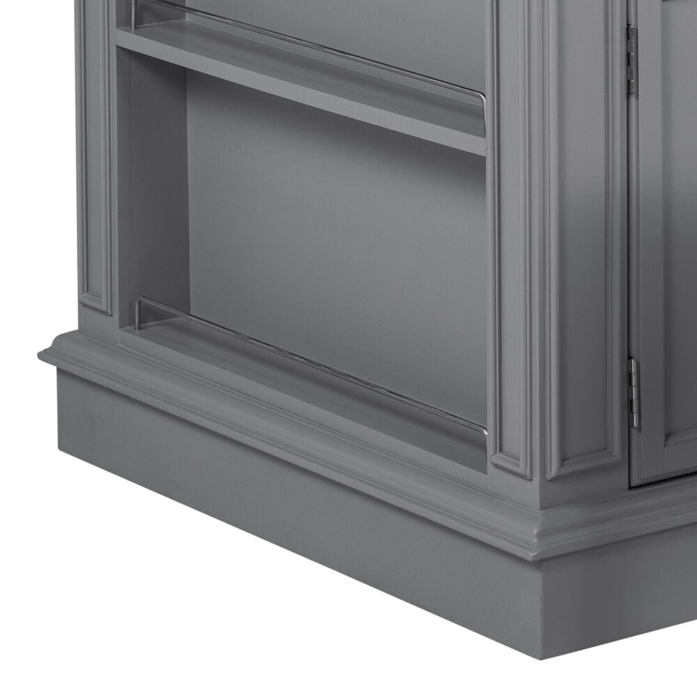 Linon Home Decor Posie Kitchen Island with 2 Stools in Grey, Natural and Black, , large