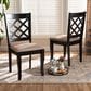 Baxton Studio Verner Side Chair with Sand Cushion in Dark Brown (Set of 2), , large