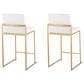 Lumisource Fuji High Back Counter Stool with White Velvet Cushion in Gold (Set of 2), , large