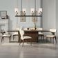 HOMLUX Koen Upholstered Side Chair with Beige Chenille Upholstery in Brown Oak (Set of 2), , large