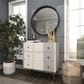 Maple and Jade 32" Round Wood Wall Mirror in Matte Black, , large