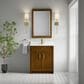 James Martin Bellshire 30" Single Bathroom Vanity in Honey Oak with Single Hole 3 cm White Zeus Silestone Top and Rectangular Sink, , large