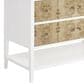 James Martin Vanities Olena 36" Single Vanity in Light Mappa Burl and Polished White with Single Hole 3 cm White Zeus Quartz Top & Backsplash, , large
