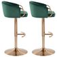 Lumisource Claire Swivel Barstool with Green Cushion in Gold (Set of 2), , large