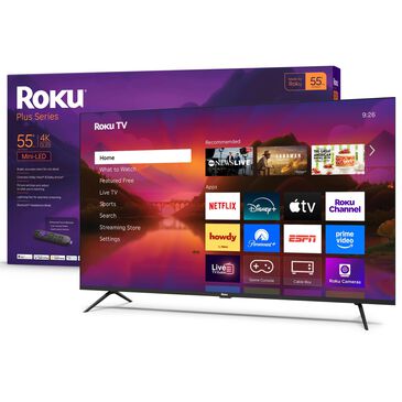 Roku 55" Class Plus Series QLED Mini-LED in Black - Smart TV, , large