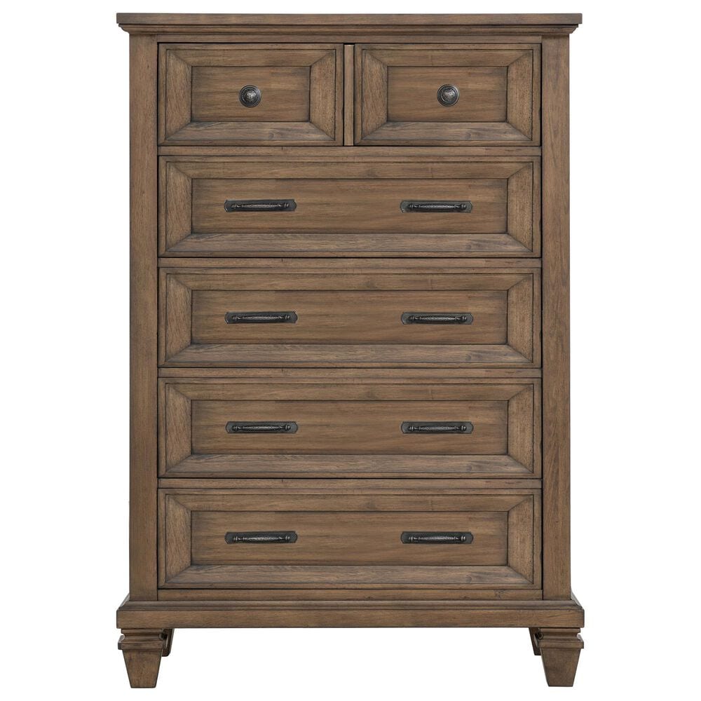 New Heritage Mariana 5 Piece Queen Bedroom Set in Vintage Mocha with Panel Bed, Dresser, Mirror, Nightstand and Chest, , large