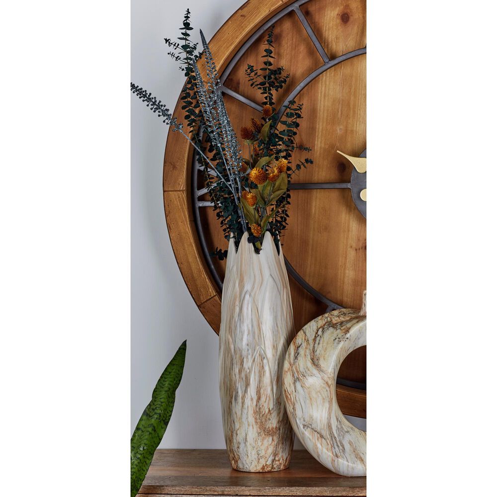 Maple and Jade 21&quot; x 7&quot; Vase in Beige, White, Gray and Coral, , large