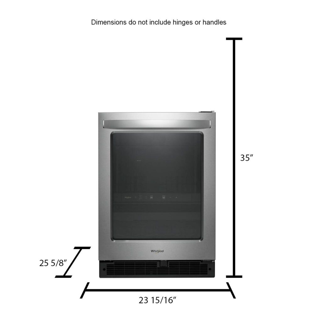 Whirlpool 5.2 Cu. Ft. 25&quot; Wide Undercounter Beverage Center in Stainless Steel, , large