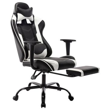 Furniture of America Haas Gaming Chair in White and Black, , large