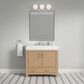37B Alanya 36" Single Bathroom Vanity in Warm Oak with White Composite Stone Top, , large