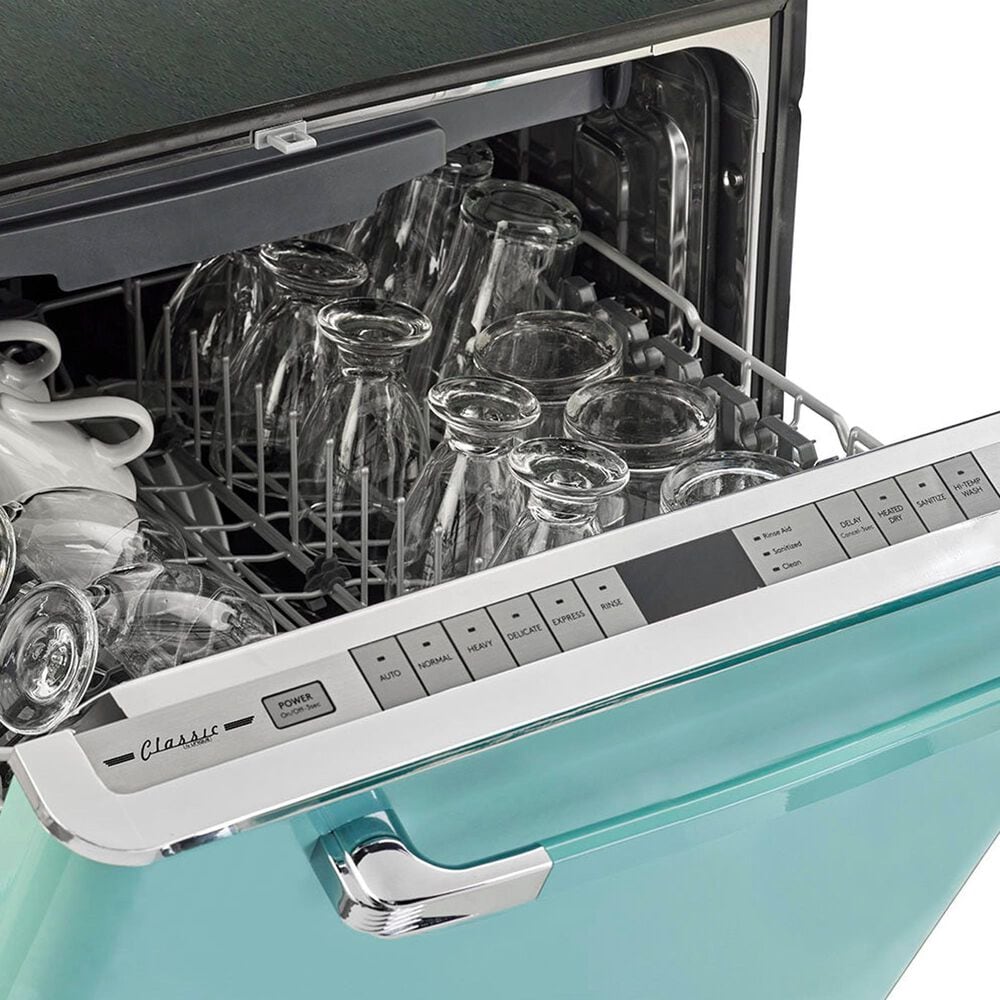 Unique Appliances Classic Retro 24" Top Control Dishwasher in Ocean Mist Turquoise, , large