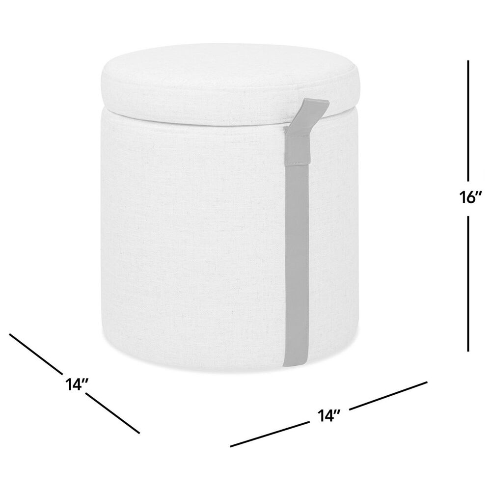 Jennifer Taylor Home Brandy Ottoman with Storage in Flax White, , large