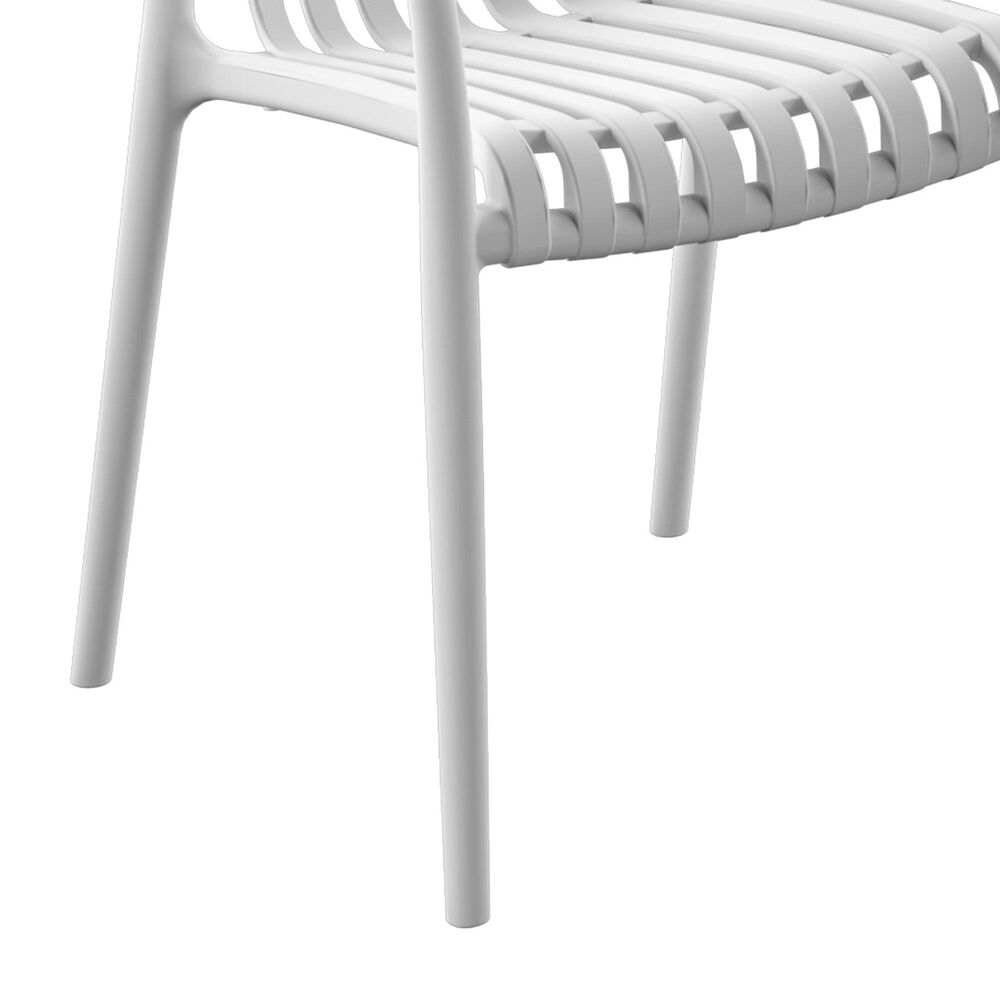 International Home Miami Curazao Outdoor Stackable Dining Chair in White (Set of 4), , large