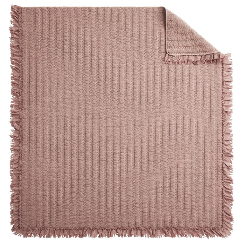 Levtex Wilhemina 50" x 60" Quilted Throw in Dusty Rose, , large