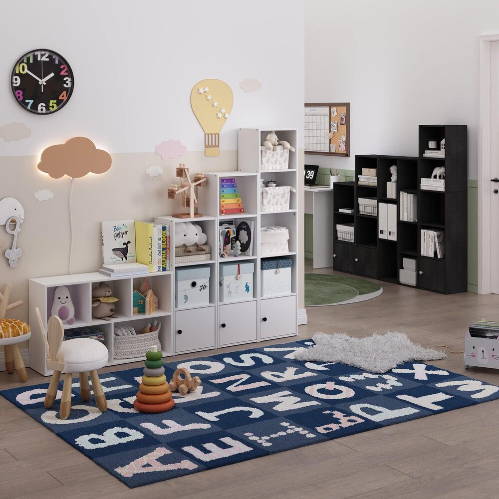 HOMLUX 5-Tier Shelf Bookcase with Door Storage Cabinet in Blackwood, , large