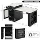 HOMLUX 60" Kitchen Island in Black, , large
