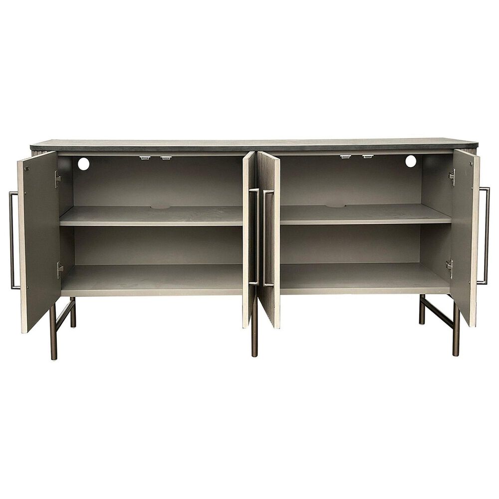 Slatehouse Riley 4-Door Sideboard in Grey and Black, , large